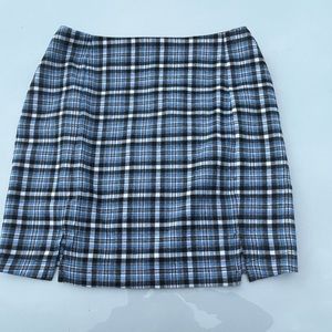 Blue Plaid Skirt NWT